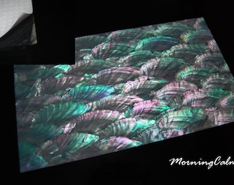 Donkey Ear Abalone Coated Enhanced Adhesive Veneer Sheet (9.4" x 5.5" x 0.006" inches)