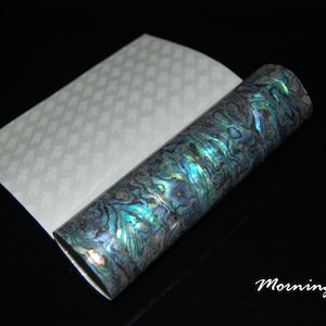 Blue Paua Flexible Enhanced Adhesive Veneer Sheet (9.4&quot; x 5.5&quot; x 0.006&quot; inches)