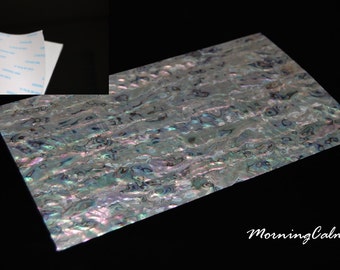 White Paua Adhesive Veneer Sheet (9.4" x 5.5" x 0.006" inches)