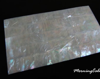 White Mother of Pearl Veneer Sheet (9.4" x 5.5" x 0.006" inches)