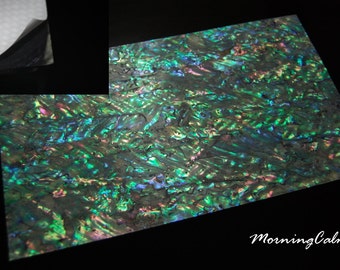 White Paua Enhanced Adhesive Veneer Sheet (9.4" x 5.5" x 0.006" inches)