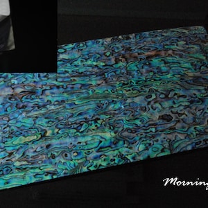 Blue Paua Coated Enhanced Adhesive Veneer Sheet (9.4&quot; x 5.5&quot; x 0.006&quot; inches)
