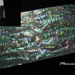 Green Abalone Coated Enhanced Adhesive Veneer Sheet (9.4&quot; x 5.5&quot; x 0.006&quot; inches)