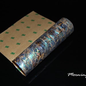 Blue Paua Shell Flexible Adhesive Veneer (9.4&quot; x 5.5&quot; x 0.006&quot; inches)