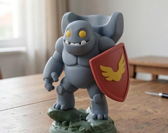Quirky Desktop Headphone Monster, Single 3D Printed Figurine, Hand Painted Gaming Setup Decor