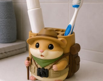 Grand Canyon Hamster Toothbrush Holder, Hand Painted 3D Printed Explorer Decor