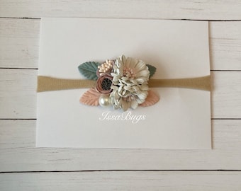Boho bloemen babyhoofdband - nylon haarband