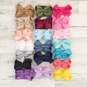Babyhaarband met grote strik van nylon - babyhaarband cadeau - haarband met grote strik voor baby meisjes afbeelding 2