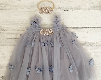 Baby Mädchen Tutu 1. Geburtstag Outfit-Schmetterling Tutu Kleid-Boho Cake Smash Outfit-1. Geburtstagsgeschenk-1. Geburtstag ein Kleid-Glitzerkleid