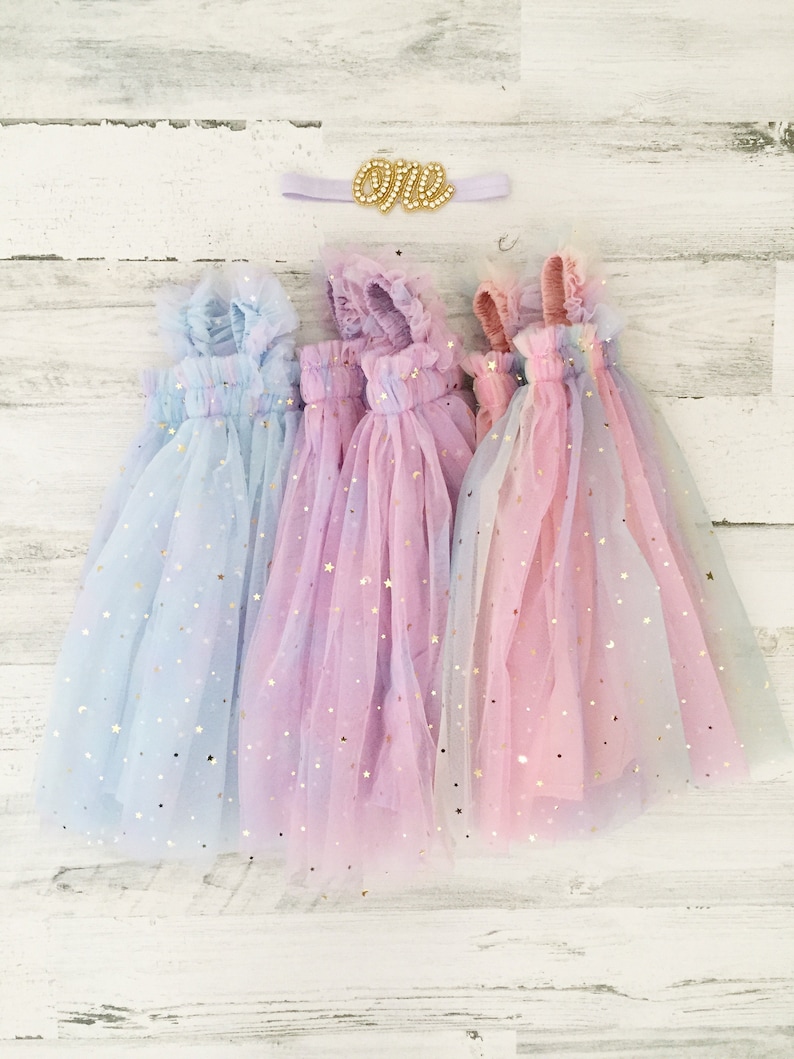 Baby girl tutu 1st birthday outfit-rainbow pastel tutu dress-boho cake smash outfit-1st birthday gift-first birthday one dress-sparkle dress image 3
