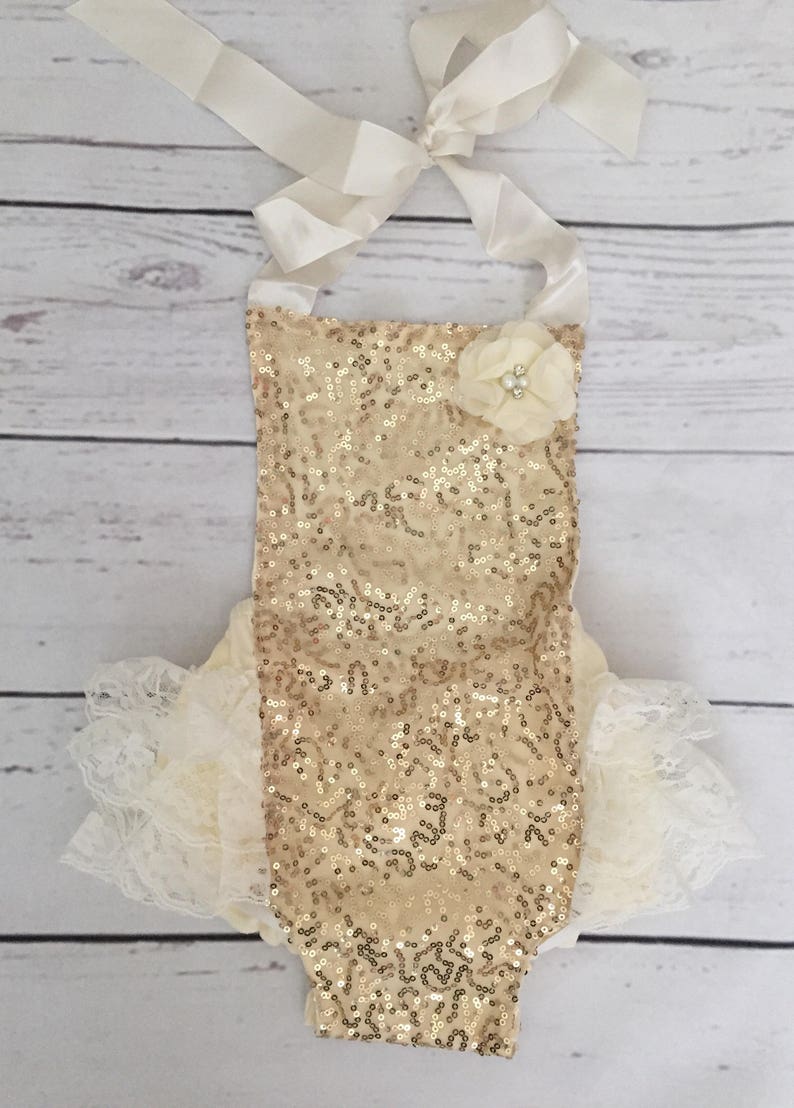 Baby Girls Gold 1st Birthday Outfitgold and Ivory Etsy