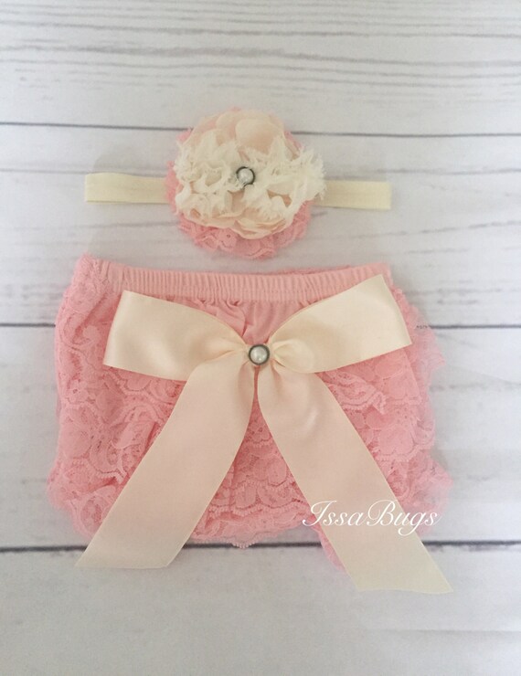Items similar to Baby Girls Lace Bloomersnewborn bloomer setnewborn