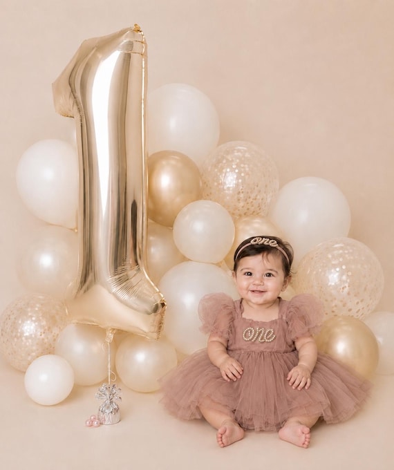Baby girl tutu 1st birthday outfit-dusty pink tutu dress-boho cake smash outfit-baby girl gift-first birthday dress-baby dress-one dress