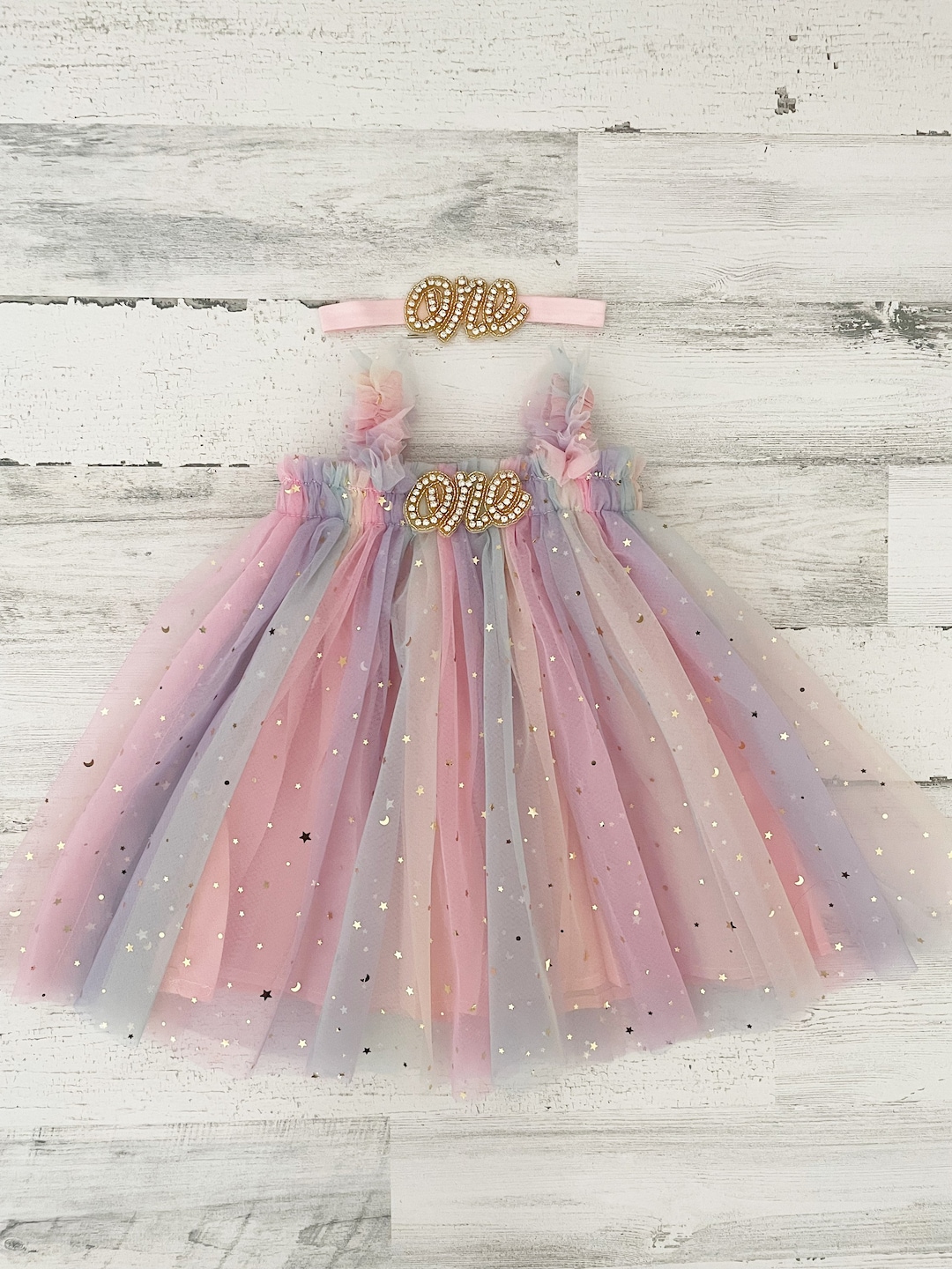 Baby Girl Rainbow Tulle Dress-first Birthday Tutu Dress-cake Smash ...