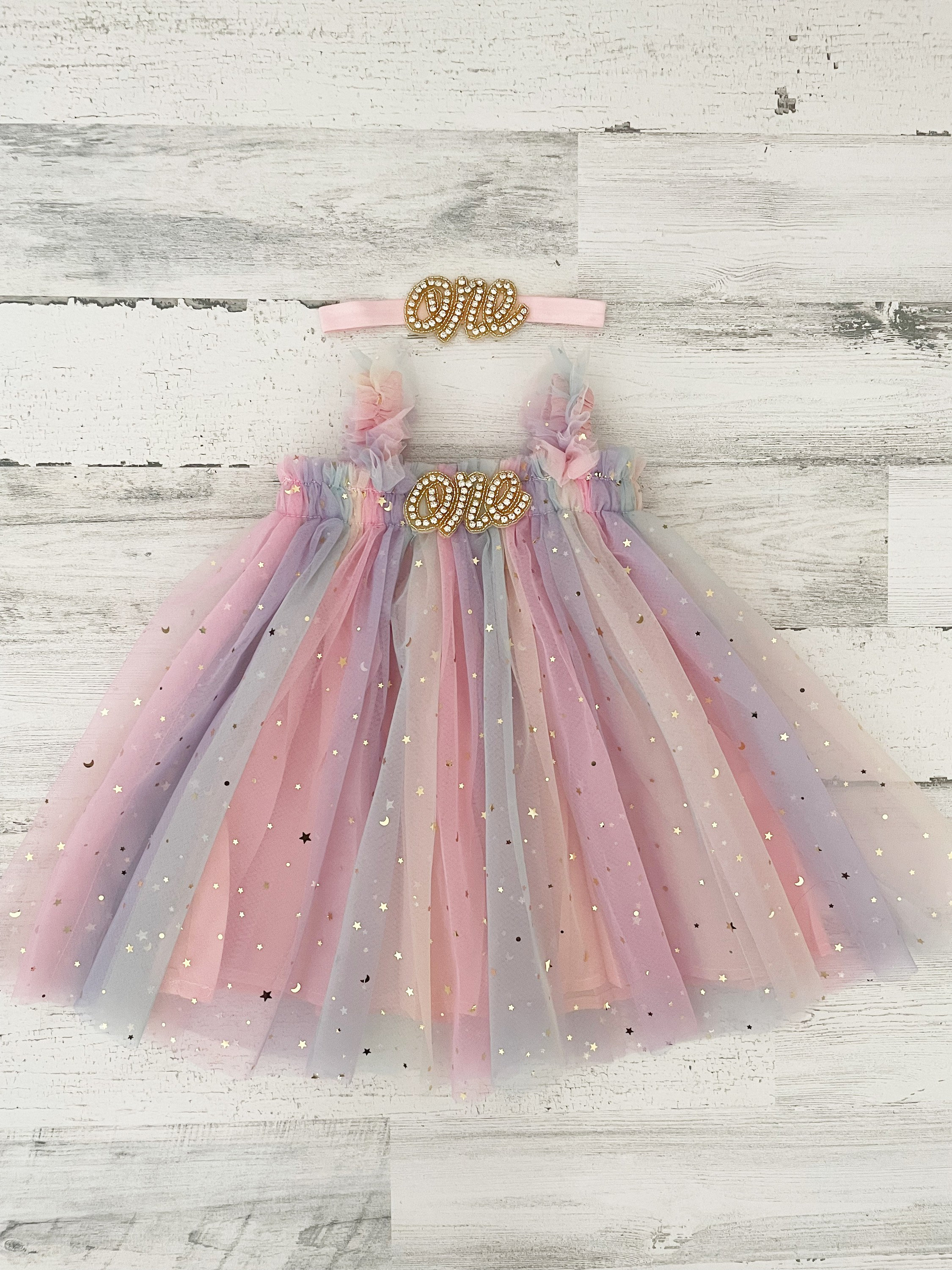 Pastel rainbow dress baby sales