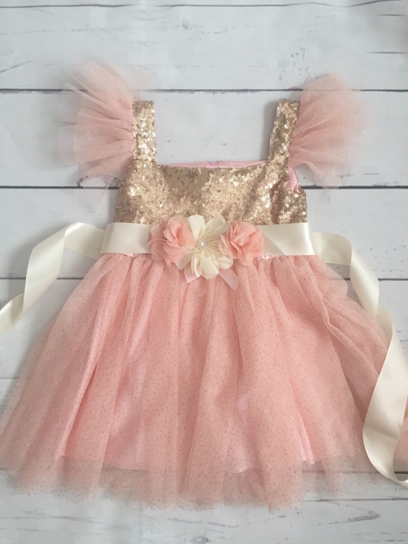 Baby Girl Dressgold Sparkle Dressunicorn 1st Birthdaygold Etsy