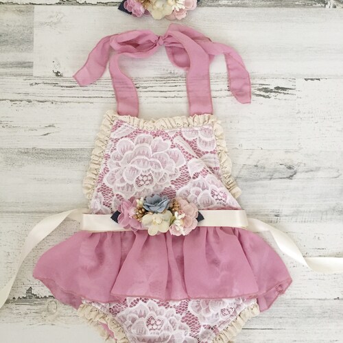 Baby Girls Boho Romper1st Birthday Outfitgold and Ivory Boho Etsy