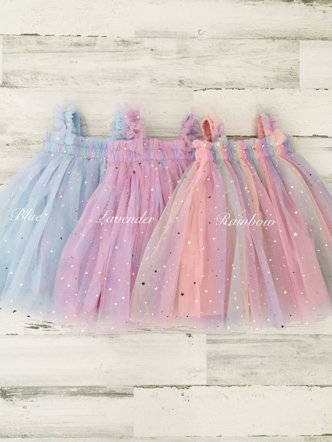 Baby Girl Rainbow Tulle Dress Birthday Outfitrainbow Pastel Tutu Dress