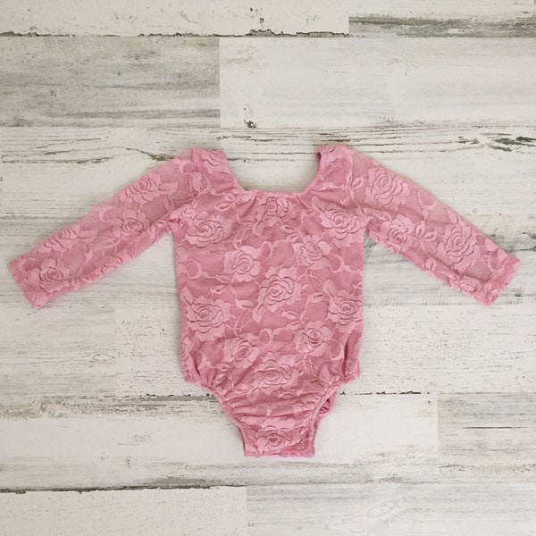 Dusty pink lace bodysuit-Baby girl boho lace romper-Dusty pink lace romper-vintage pink lace bodysuit