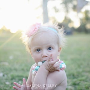 Baby Girl aqua pink lace bloomer set-newborn outfit-1st birthday outfit-baby girls cake smash outfit-aqua ruffle diaper cover-baby clothes