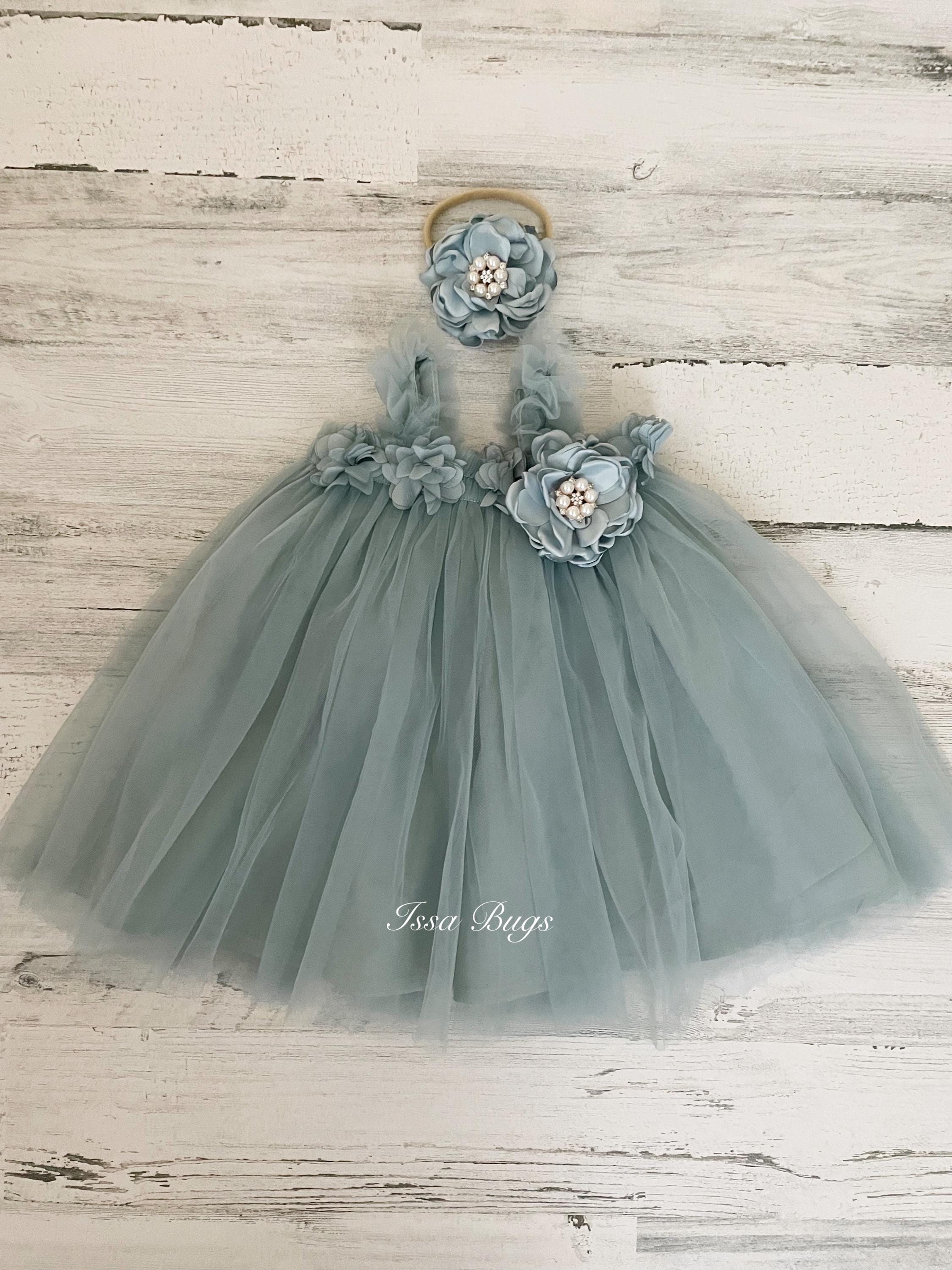 Ball Gown Teal Flower Girl Dresses Size 18 IssaBugsBoutique Baby