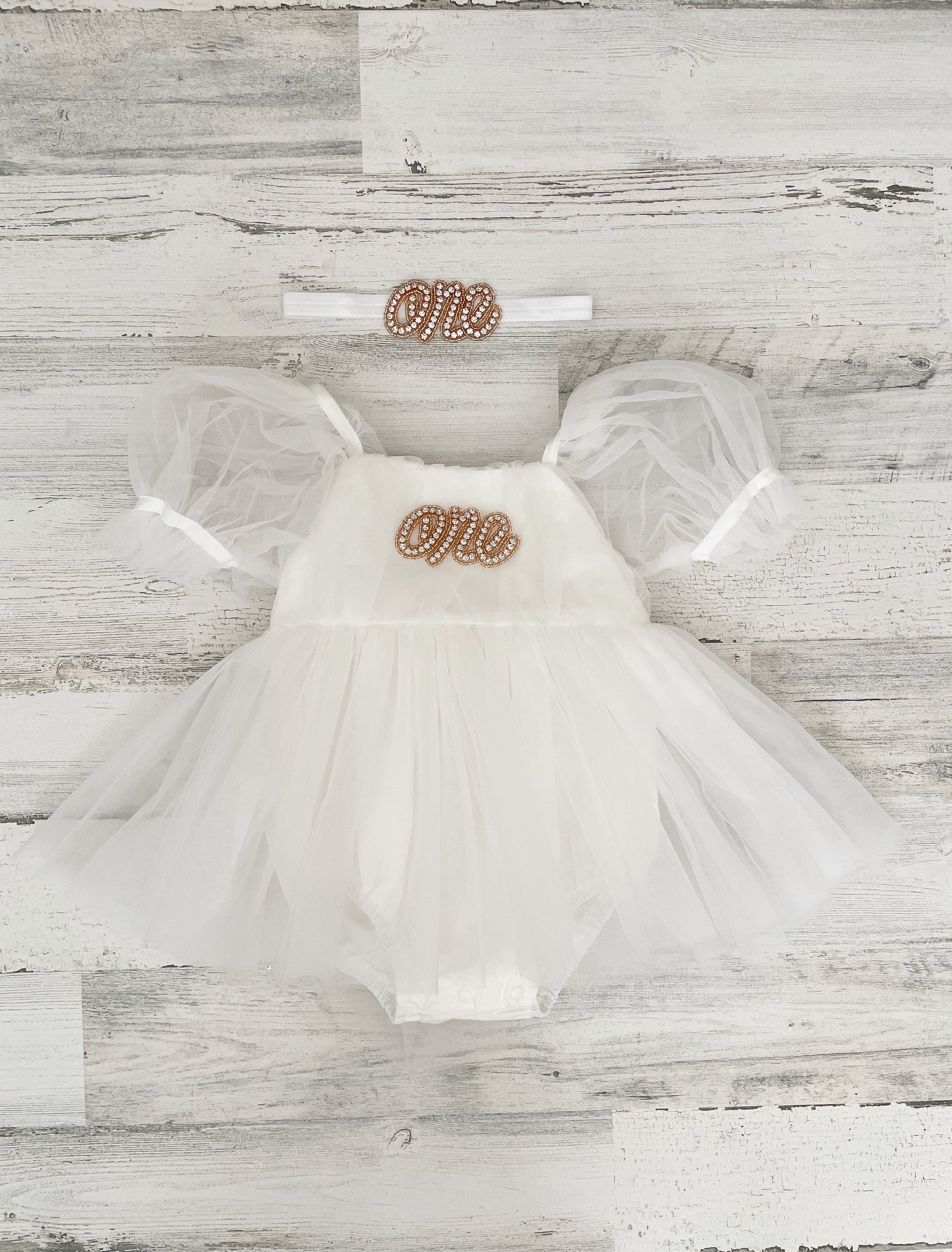 white first birthday dress Girls tulle dress without sleeves "Julia" in white color