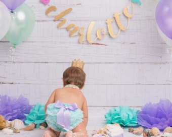 Baby Girl clothes-baby bloomers-cake smash outfit-Newborn bloomers-aqua and purple 1st birthday outfit-lace ruffle bloomers-baby shower gift