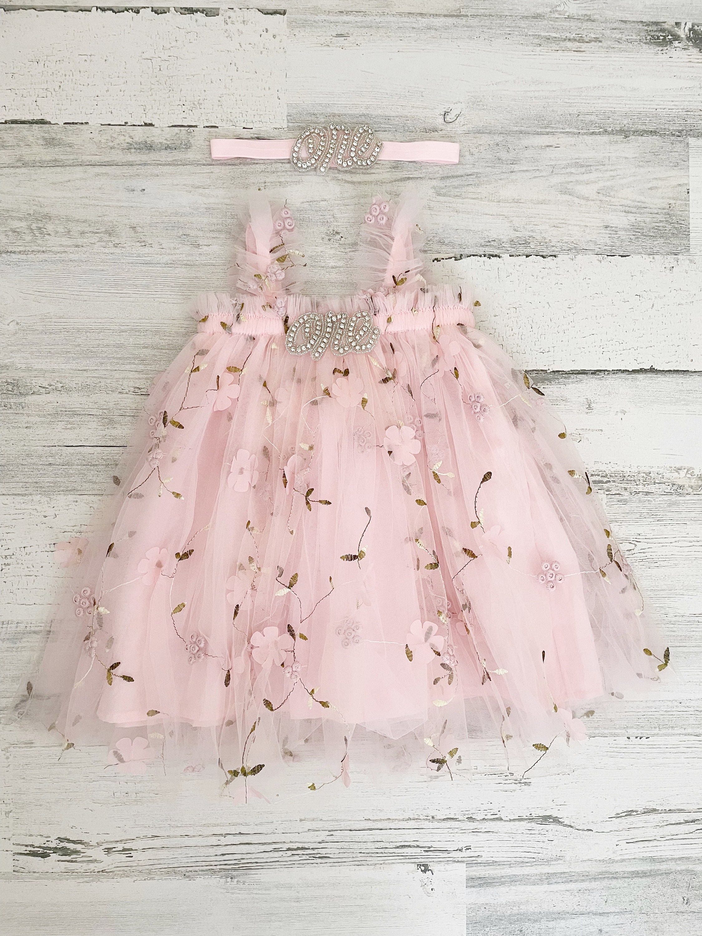 Wild One Flower Birthday Outift Tutu Dress-Boho Wildflower 1st Birthday outfit-Pink Floral first birthday Tutu Dress baby gift-Cake Smash