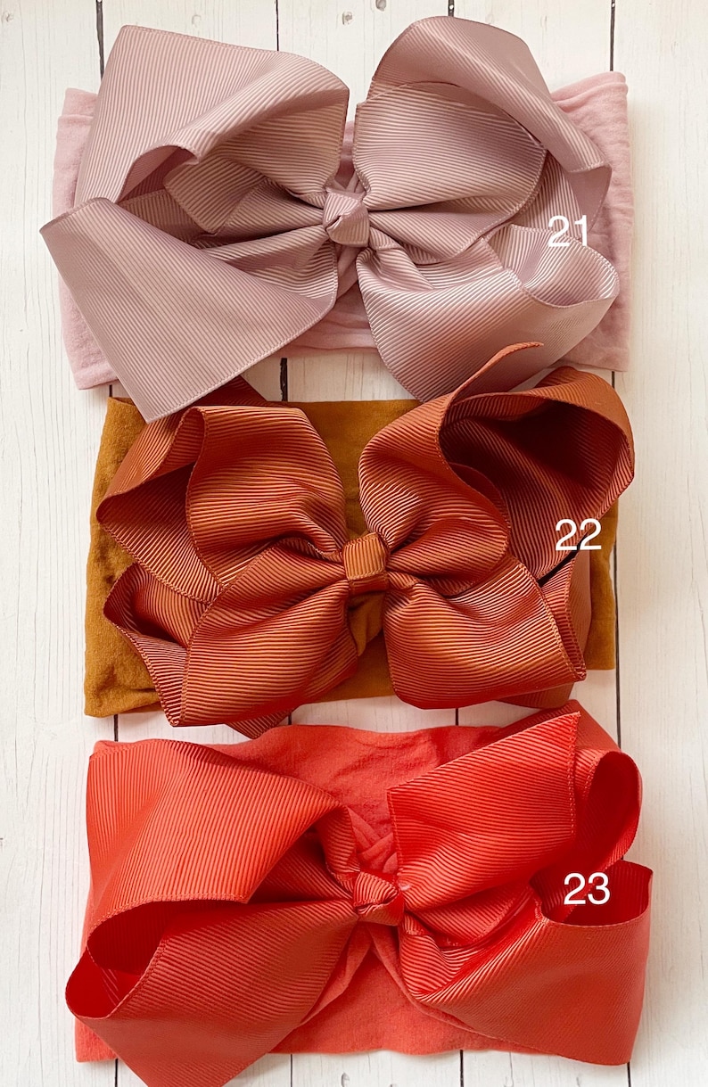 Babyhaarband met grote strik van nylon - babyhaarband cadeau - haarband met grote strik voor baby meisjes afbeelding 7