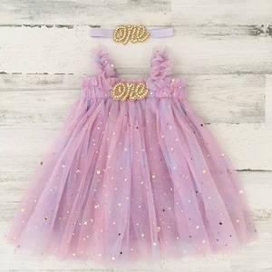 Baby girl tutu 1st birthday outfit-rainbow pastel tutu dress-boho cake smash outfit-1st birthday gift-first birthday one dress-sparkle dress image 5