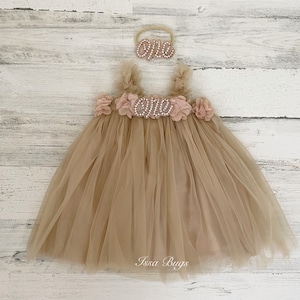 Baby girl tutu 1st birthday dress-Boho country Baby Girl birthday outfit-Baby 1st Birthday dress-Tutu Dress-birthday baby gift-Cake Smash