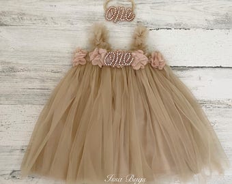 Baby girl tutu 1st birthday dress-Boho country Baby Girl birthday outfit-Baby 1st Birthday dress-Tutu Dress-birthday baby gift-Cake Smash