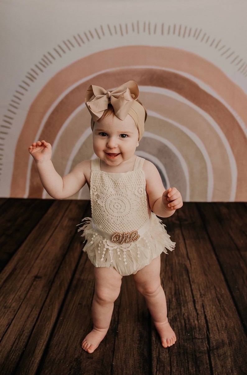 Baby Girl Clothesboho 1st Birthday Romperivory Boho Lace Etsy