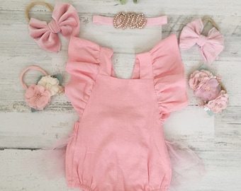 Baby girl boho romper-boho tutu romper-baby girl cake smash outfit-boho baby dress romper pink first birthday outfit-baby girl gift