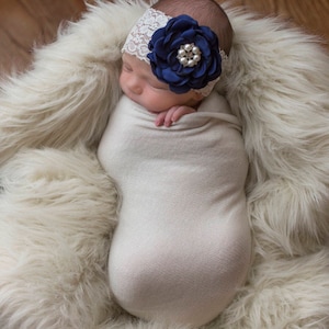 Baby girl headband-newborn lace headband-girl flower headband-baby lace headband-baby girl headband-lace flower headband-rosette headband