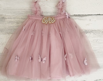 Butterfly 1st Birthday tutu Dress-Baby girl Tutu Dress- Wildflower 1st Birthday outfit-first birthday Tutu Dress baby gift-Cake Smash
