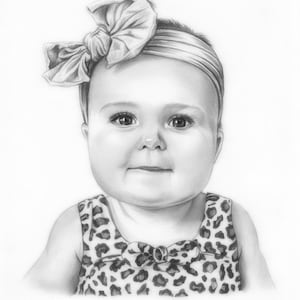 Kids hand-drawn portrait 11x8, Custom Baby portrait, Pencil Portrait Drawing from photo, Sketch, Commission, Original art, Realistic artwork