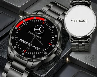 Mercedes Benz AMG Logo Car Watch, Gift Personalized Engraved Timepiece | Automotive Wristwatch