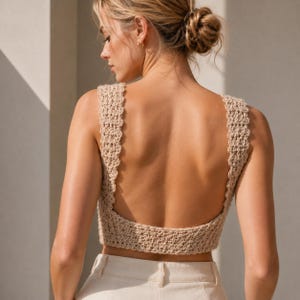 Crochet Tank Top Pattern | Textured Halter Style (PDF Download)
