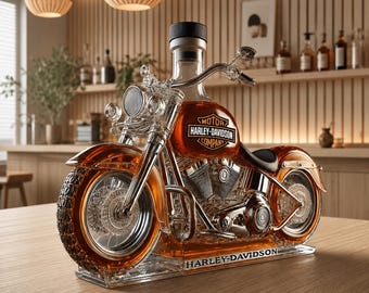 Motorcycle Shaped Glass Decanter for Spirits Bar Display and Collectors