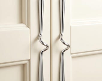 Modern Wavy Cabinet Pull Handle Decorative Drawer Pulls Kitchen Cabinet Hardware Dresser Handle Furniture Door Wardrobe Cupboard Pull