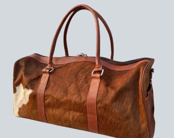 Luxury Handmade Cowhide Travel Bag –Duffel Bag- Premium Leather Weekender for Modern Travelers