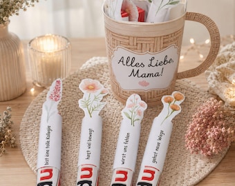 Duplo Wrapper Abschied Kollegin PDF | Geschenk de flores silvestres | Schokoladen Banderole zum Ausdrucken | DIY Abschied Geschenk Büro