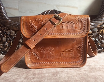 Handmade Genuine Vintage Leather Bag, Travel Daily Use Bag