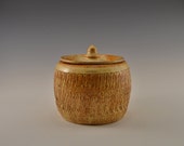Stoneware lidded container, ceramic storage jar, pottery cookie jar