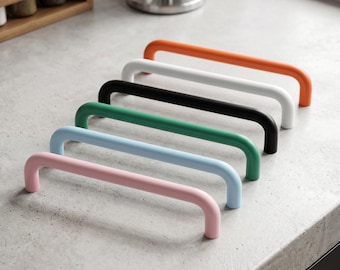 Modern modulär skåpsbeslagssats, minimalistiska lådhandtag och knoppar, geometriska möbelhandtag för uppgradering av köksgarderob