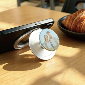 Spersonalizowany uchwyt na telefon PopSocket z lusterkiem, spersonalizowany stojak dla pary