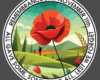 Remembrance Day Lest we Forget Sticker Decal Available in 2 Sizes / Options