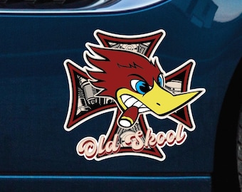 Hot Rod Woody Old Skool Stickers: Rat Rod Car Decals (2 Designs)
