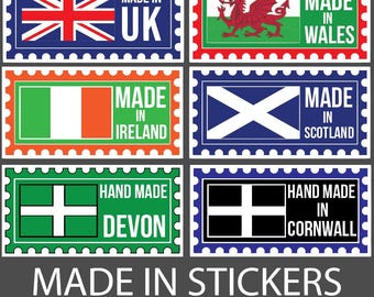 Made In Stickers 100 pack Decal 6 Design to Choose From Quality exterior Vinyl